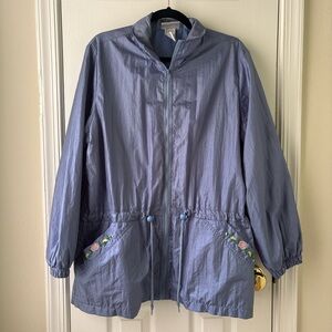 Blair Light Blue Jacket with Floral Details